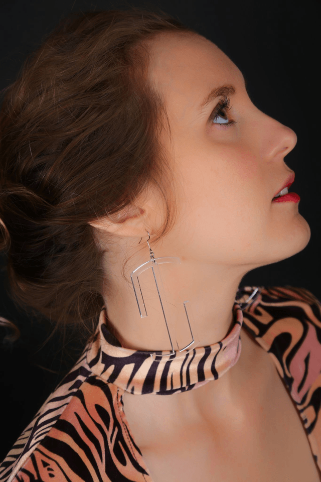 Boucles d'oreilles "érosion" - PMMA transparent - Collection Apu