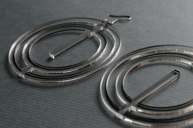 Boucles d'oreilles "rayon" - PMMA transparent - Collection Arasy
