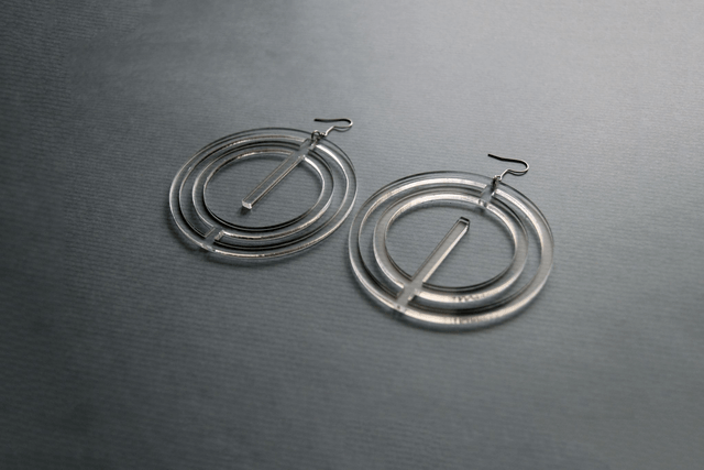 Boucles d'oreilles "rayon" - PMMA transparent - Collection Arasy