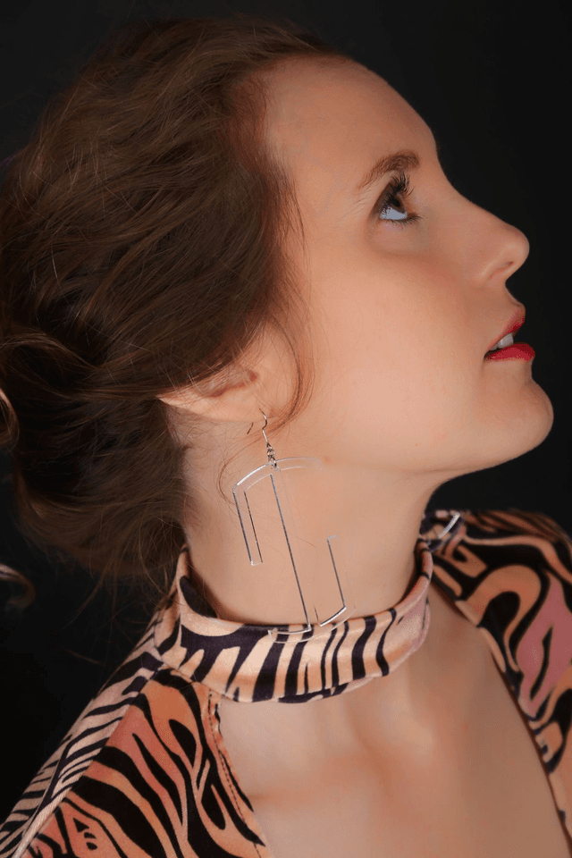 Boucles d&#039;oreilles &quot;érosion&quot; - PMMA transparent - Collection Apu