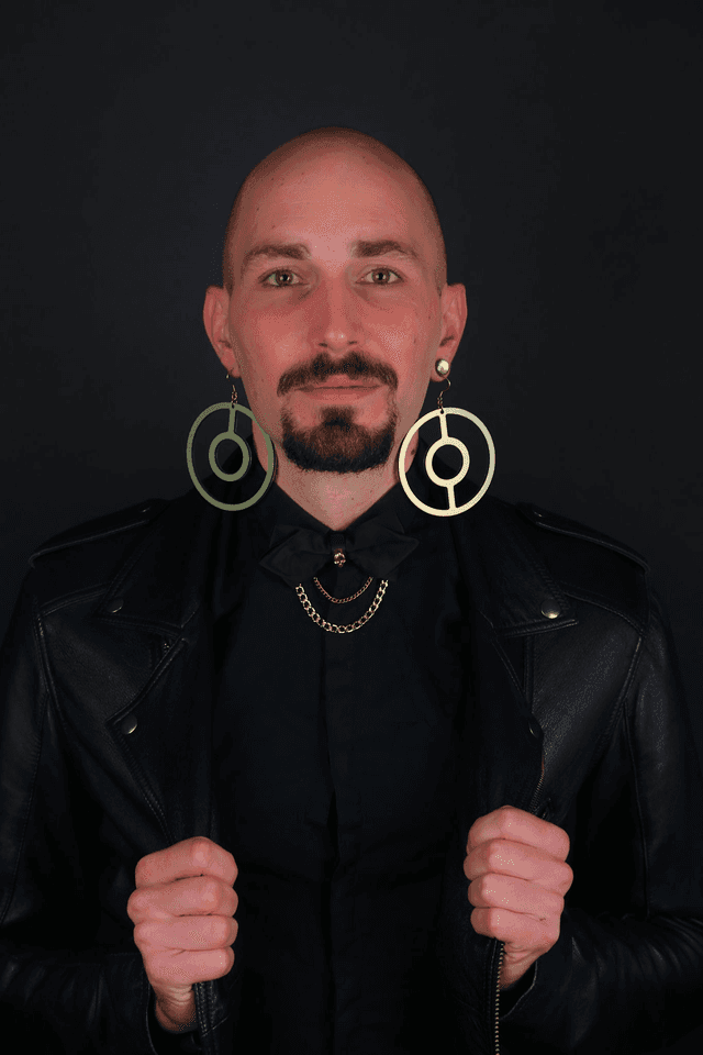 Boucles d&#039;oreilles &quot;crépuscule&quot; - aluminium brossé doré - Collection Arasy