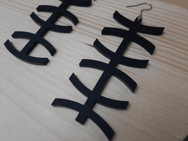 Boucles d&#039;oreilles &quot;empreinte&quot; - PMMA noir mat - Collection Apu
